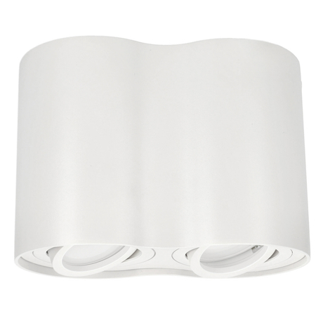 SKAND 2 White 2xGU10 IP20 round white double surface mounted ceiling spot luminaire EDO777105 Edo Solutions