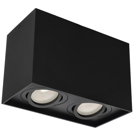 PALLAD 2 Cub de plafon montat pe suprafață negru 2xGU10 pătrat negru EDO777110 Edo Solutions